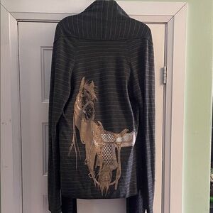 Lauren Moshi Black and white Striped Cardigan